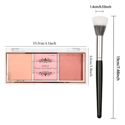 3-Color Cheek Red Plate Nude Makeup Natural Matte Milk Tea Orange Eye Shadow Makeup Lasting High Color Rendering Invisible Beauty World Shop