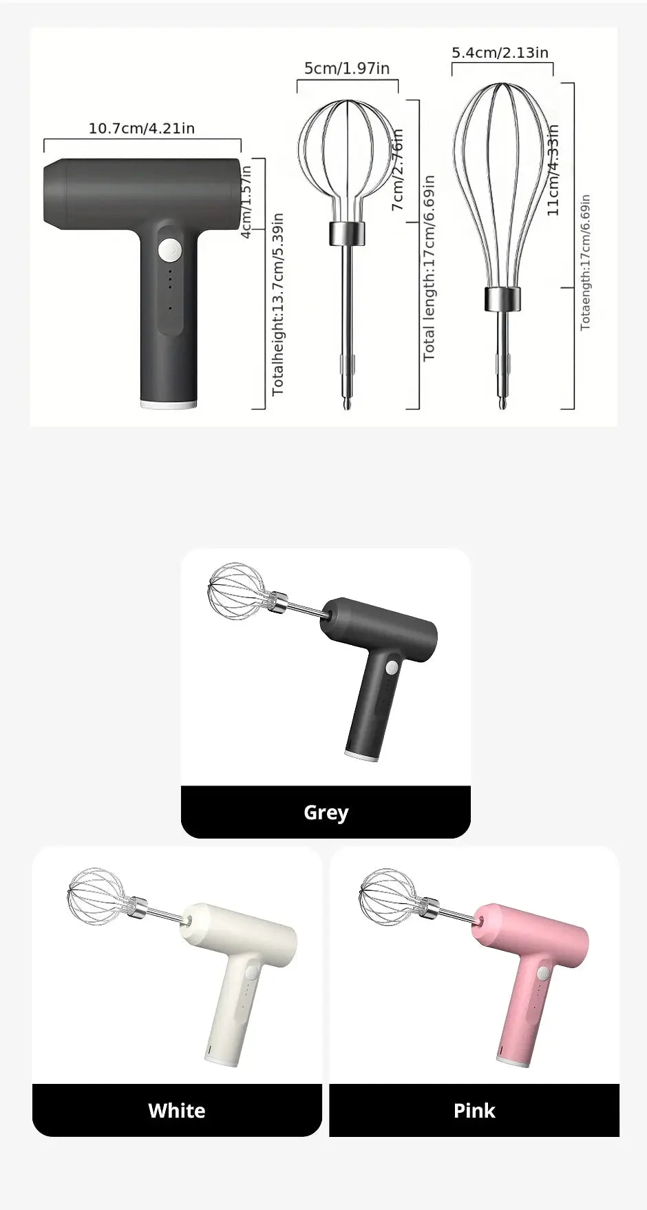 1 PCS Wireless Electric Food Mixer Portable 3 Speeds Egg Beater Baking Dough Cake Cream Mixer Kitchen Tools Beauty World Shop