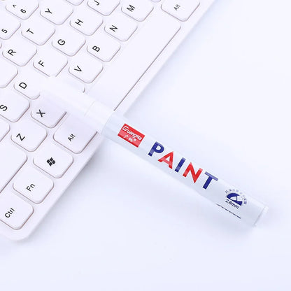 Car Paint Pen Waterproof Car Wheel Tire Oily Painting Mark Pen Auto Rubber Tyre Tread CD Metal Permanent Paint Marker Beauty World Shop