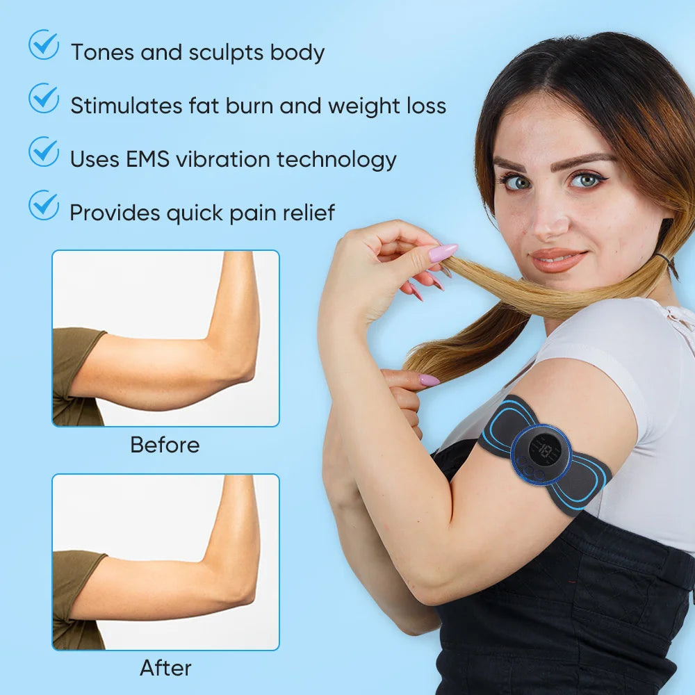 Electric Neck Massager EMS Muscle Massage Stimulator Low Frequency Instrument Back Cervical Calf Patches Pain Joints Mini Device Beauty World Shop