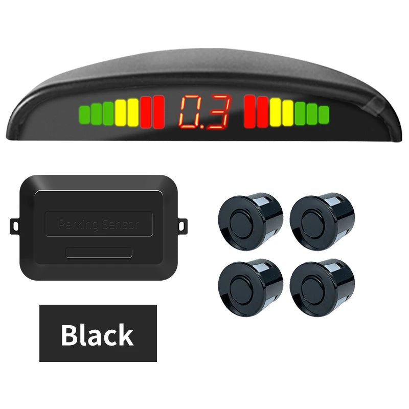 Hippcron Car LED Parking Sensor Kit 4 Sensors 22mm Reverse Radar Sound Alert Indicator System 8 Colors Beauty World Shop