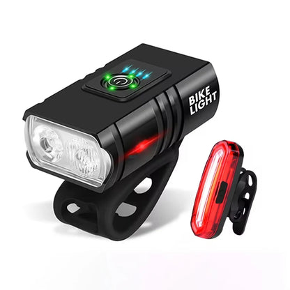 Rechargeable Bike Front Lights Bicycle Taillight MTB Road Bike Light Set Bicycle Headlight Back Rear Lamp Cycling Accessories Beauty World Shop
