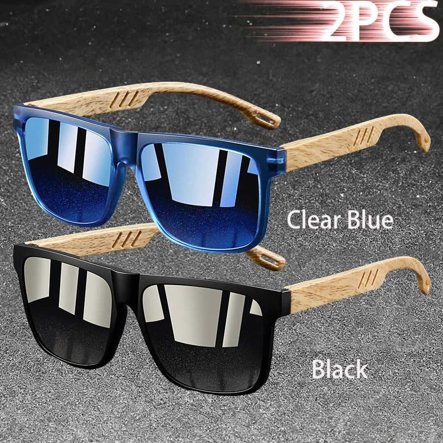 Fashion Vintage Square Square Frame Sunglasses Men Women Fishing Driving Man Luxury Brand Designer Sun Glasses  Eyewear Beauty World Shop