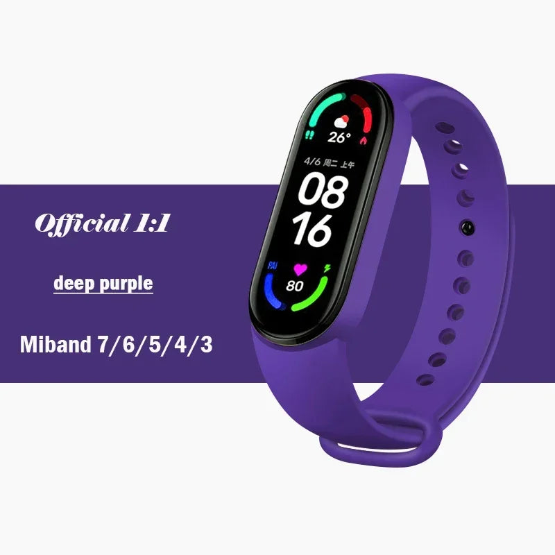official Silicone Strap For Xiaomi Mi Band 4 5 6 7 Bracelet Sport Watch Wristband Miband4 miband7 Correa Mi band 3 4 5 6 7 Band Beauty Fashion