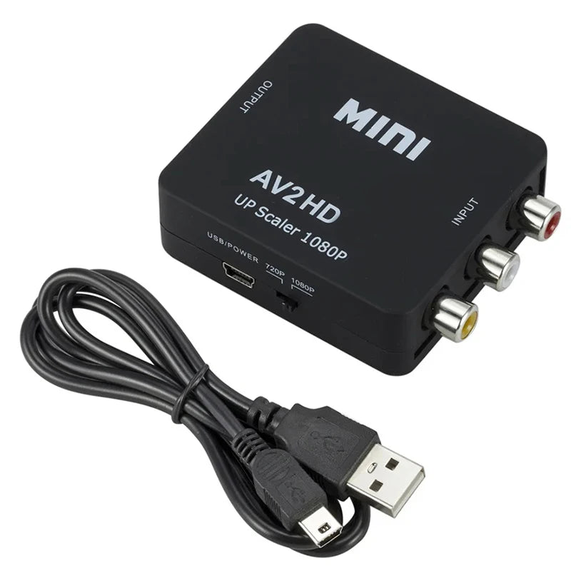AV TO HDMI-compatible Adapter 1080P Video Composite Converter AV2HDMI-compatible RCA To HDTV CVSB L R Video Scaler Converter Box Beauty World Shop