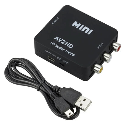 AV TO HDMI-compatible Adapter 1080P Video Composite Converter AV2HDMI-compatible RCA To HDTV CVSB L R Video Scaler Converter Box Beauty World Shop