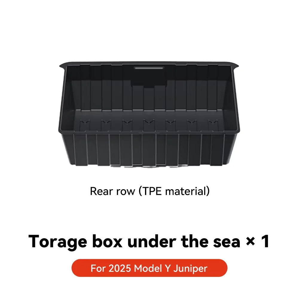 YZ For Tesla Model Y Juniper 2026 Underseat Storage Box Seats Drawer TPE Hidden Storage Tray Push Pull Car Organizer Accessories Beauty World Shop