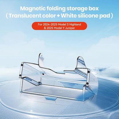 YZ For 2021-2025 Tesla Highland Model 3 Y Juniper Tray Magnetic Under Screen Hidden Storage Box Magnetic Hidden Screen Box Beauty World Shop