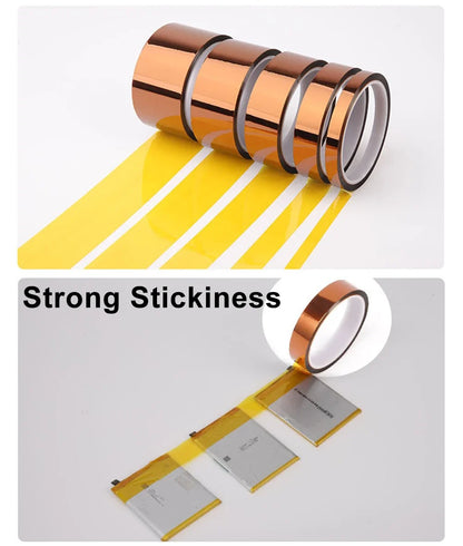 5-40mm Kapton Tape Polyimide Adhesive Insulating Adhesive Tape Каптоновый Скотч Heat Tape for Board Protection Beauty World Shop