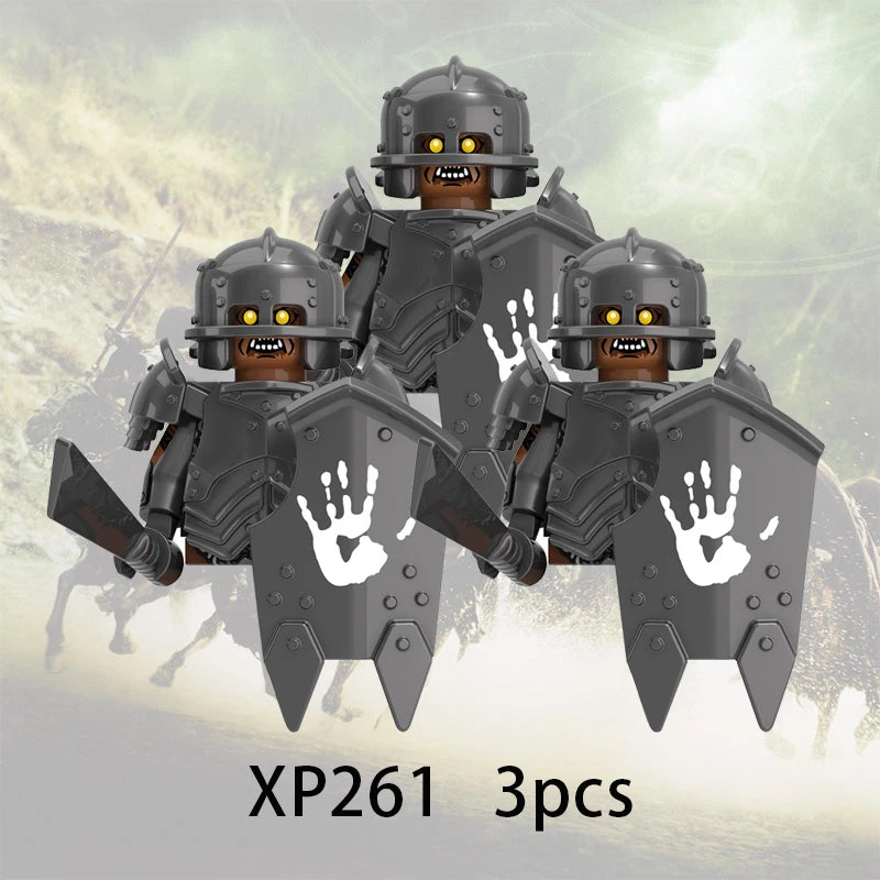 3pcs Lord Rings Elves Orcs Army Dwarf Rohan Mini Action Toy Figures Building Blocks Assembly Toys for Kids Birthday Gift Beauty World Shop