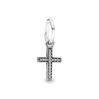 2025 New S925 Silver Spring Ball Bear Cross Pendant Suitable for Original Bracelets DIY Accessories Women's Charm Jewelry Gifts Beauty World Shop