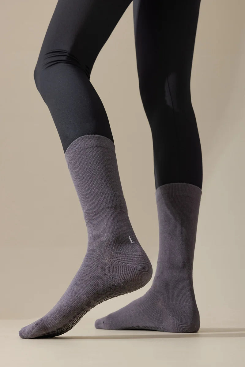 Professional Yoga Socks Women Silicone Non-slip Solid Color Pilates Socks Cotton Breathable Floor Gym Fitness Dance Sports Socks Beauty World Shop