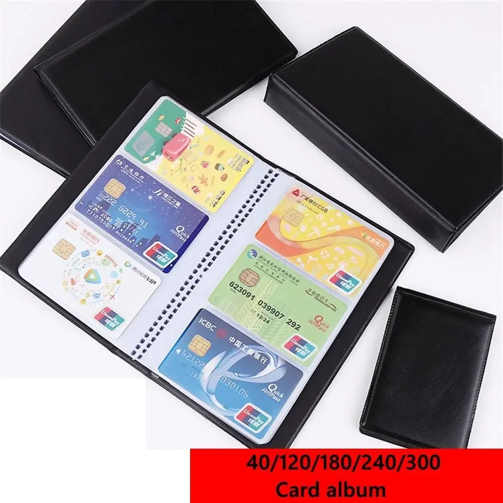 40/120/180/240/300 Cards ID Credit Card Holder Book Case Organizer Leather Business Cards ID Credit Card Holder Case Cards Album Beauty World Shop