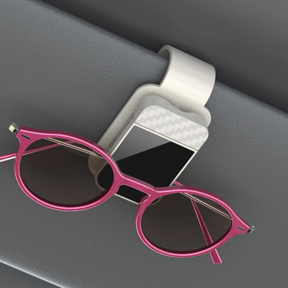 Car Carbon Fiber Eyeglass Clip Multifunctional Car Sunglasses Frame Ticket Clip Horizontal Sunshade Sunglasses Storage Product Beauty World Shop