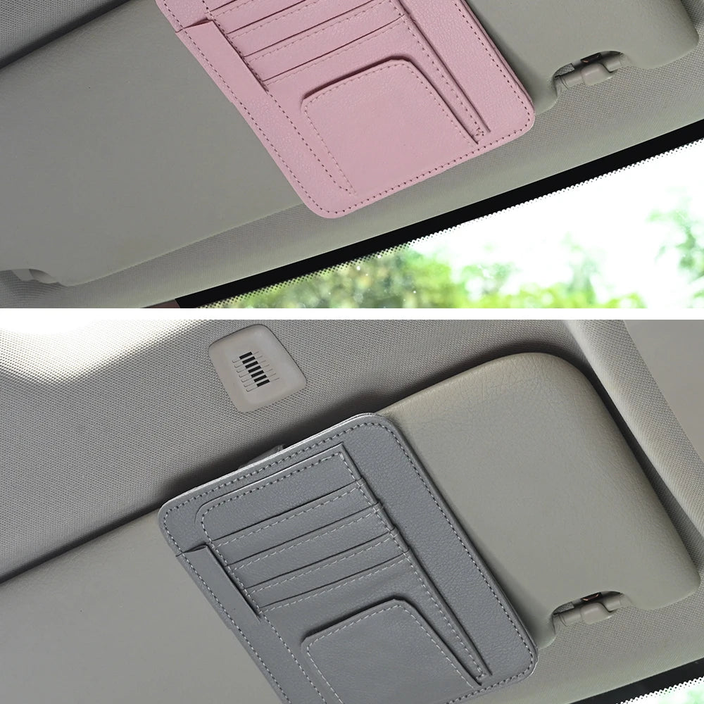 Car Visor Organizer Multi-Pocket Pouch Bag Card Glasses Storage Holder Scratch-resistant Auto Visor Holder For Car Interior Car Beauty World Shop