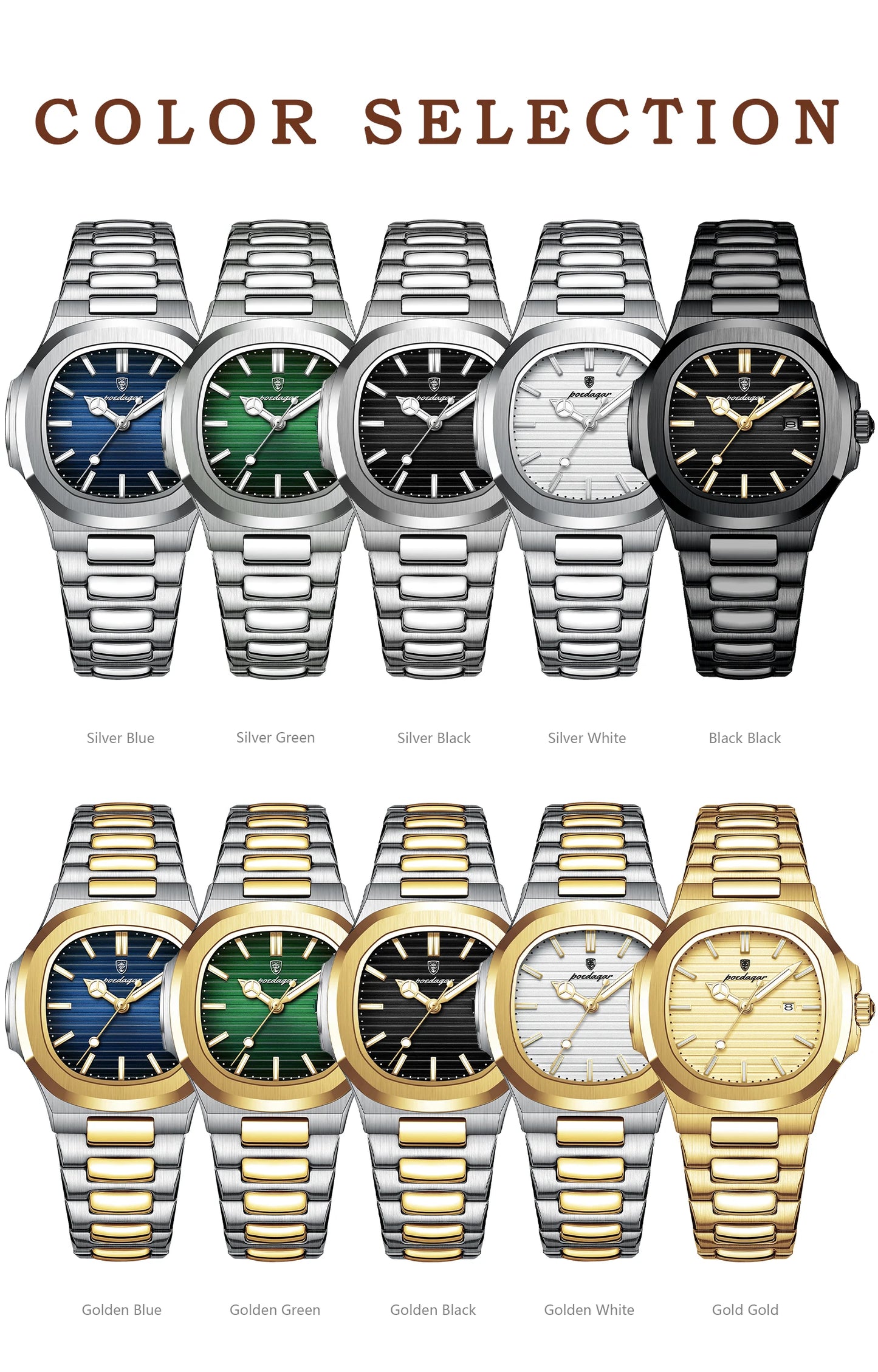 POEDAGAR Trendy Women’s Wristwatch Stainless Steel Date Quartz Ladies Watch Waterproof Luminous Original Watches For Woman Reloj Beauty World Shop