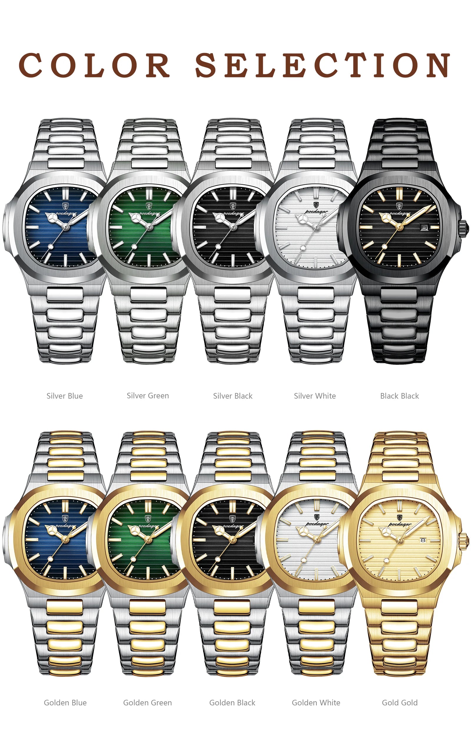 POEDAGAR Trendy Women’s Wristwatch Stainless Steel Date Quartz Ladies Watch Waterproof Luminous Original Watches For Woman Reloj Beauty World Shop
