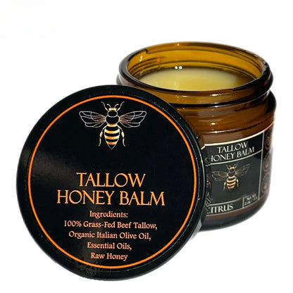 Organic Grass-Fed Beef Tallow Balm with Raw Honey - Moisturizing Cream for Soft, Smooth Skin - Handmade All-Natural Moisturizer Beauty Trend Shop