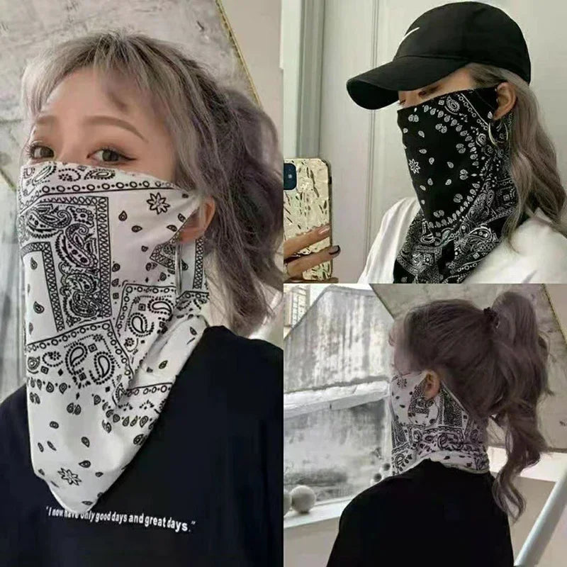 Moda punk protetor solar máscara para homens mulheres verão rosto pescoço proteção uv lenço de orelha hip hop esportes Beauty Trend Shop