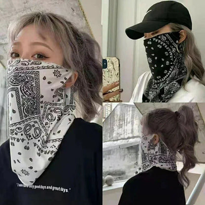 Moda punk protetor solar máscara para homens mulheres verão rosto pescoço proteção uv lenço de orelha hip hop esportes Beauty Trend Shop