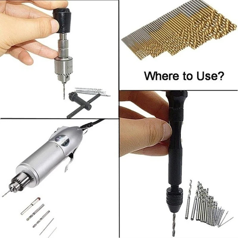 100/50Pcs Titanium Coated Drill Bits HSS High Speed Steel Set Tool Quality Power Tools 1/1.5/2/2.5/3mm Beauty World Shop