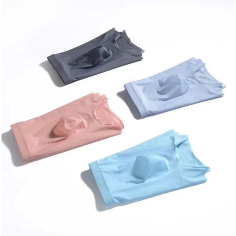 1pc Mens Boxers Shorts Ice Silk Men Panties Seamless Sexy Underwear Man Underpants Panties Male Antibacterial Breathable Briefs Beauty World Shop