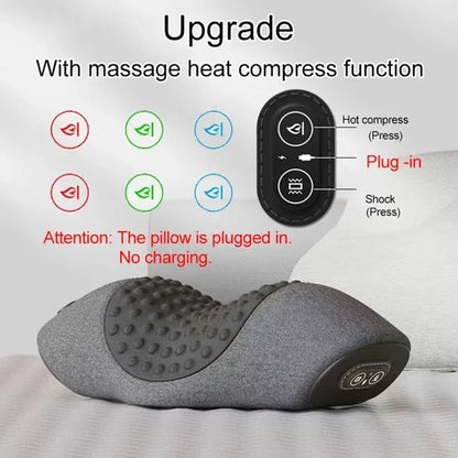 Electric Neck Massager Pillow Cervical Stretcher Heating Vibration Massage Back Traction Orthopedic Sleeping Pillows Support Beauty World Shop