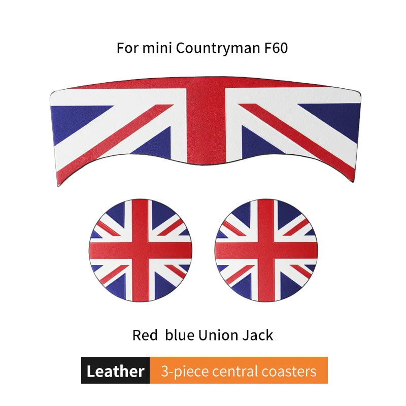 Union Jack Coffee Cushion Storage Groove Protect Coaster Car Cup Anti Slip Pad Mat For MINI Cooper F55 F56 F54 F60 Accessories Beauty World Shop