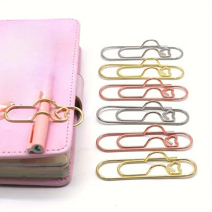4Pcs Multifunctional Love Pen Clip, Portable Hanging Pen Button Fixed Seat Paper Clip for Notebook Stationery Accessories Beauty World Shop
