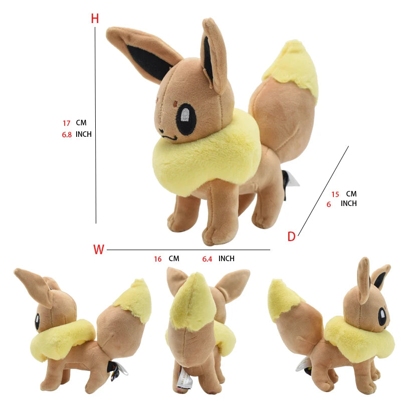 Eevee Evolution Sylveon Flareon Jolteon Umbreon Vaporeon Pikachu Stuffed Animal Soft Dolls Kids Baby Gift Beauty World Shop