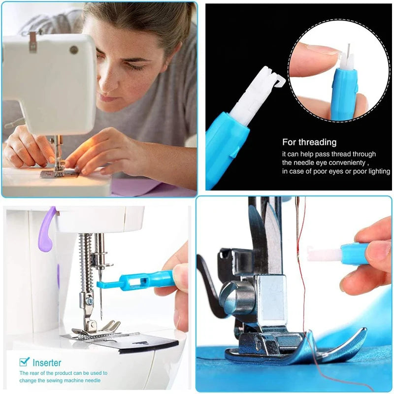 Sewing Needle Inserter Automatic Needle Quick Sewing Threader Needle Threading Tool For Sewing Machine Holds Needles Firmly Beauty World Shop