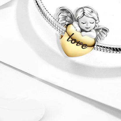 Shecharms 925 Sterling Silver Love Heart Firefly Golden Series Charms Fit DIY Making Bracelet Necklace High Quality Fine Jewelry Beauty World Shop