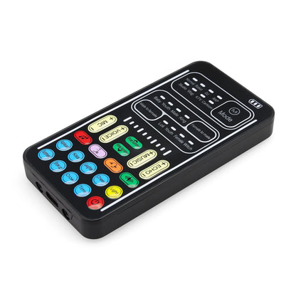 New I9 Mini Voice Changer Live Sound Card  + Headphones + Microphone Audio 8 Sound Effect Machine Equipment Voice Card for Phone Beauty World Shop