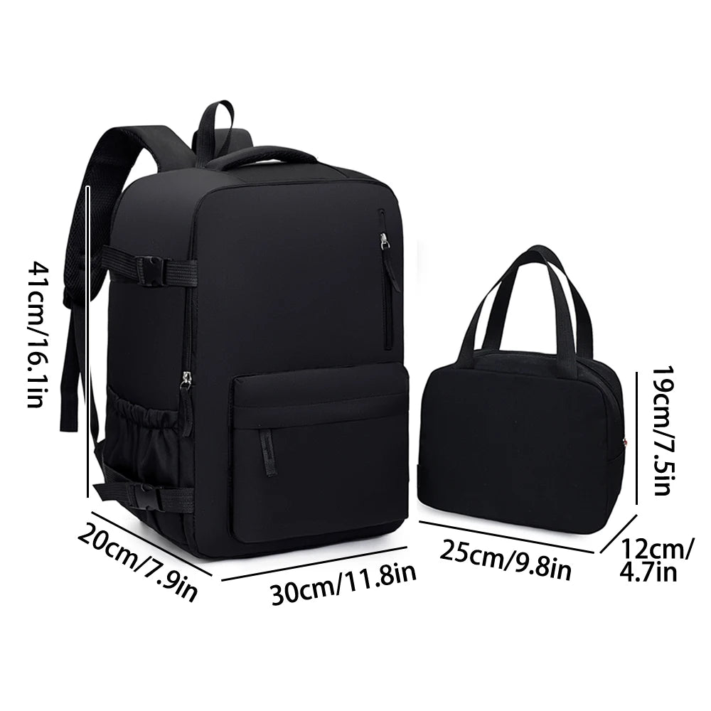 2-Piece 40×30×20cm 180 °   Full Opening Backpack Set, Large Carry-On with Tote Bag for Travel, Business, School & Daily Commuting Beauty World Shop