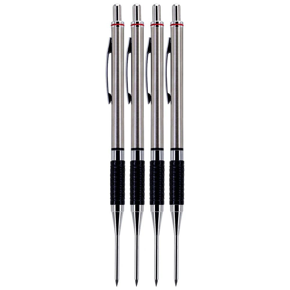 New Deep Hole Woodworking Mechanical Pencil, 2.0mm Anti Slip Soft Set Grip Handle Automatic Pencil Engineer Drawing Marking Tool Beauty World Shop