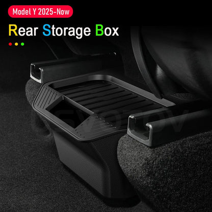 Rear Seat Storage Box for Tesla Model Y Juniper 2025 2026 Organizer Center Console Bins Backseat Trash Can Garbage Accessories Beauty World Shop