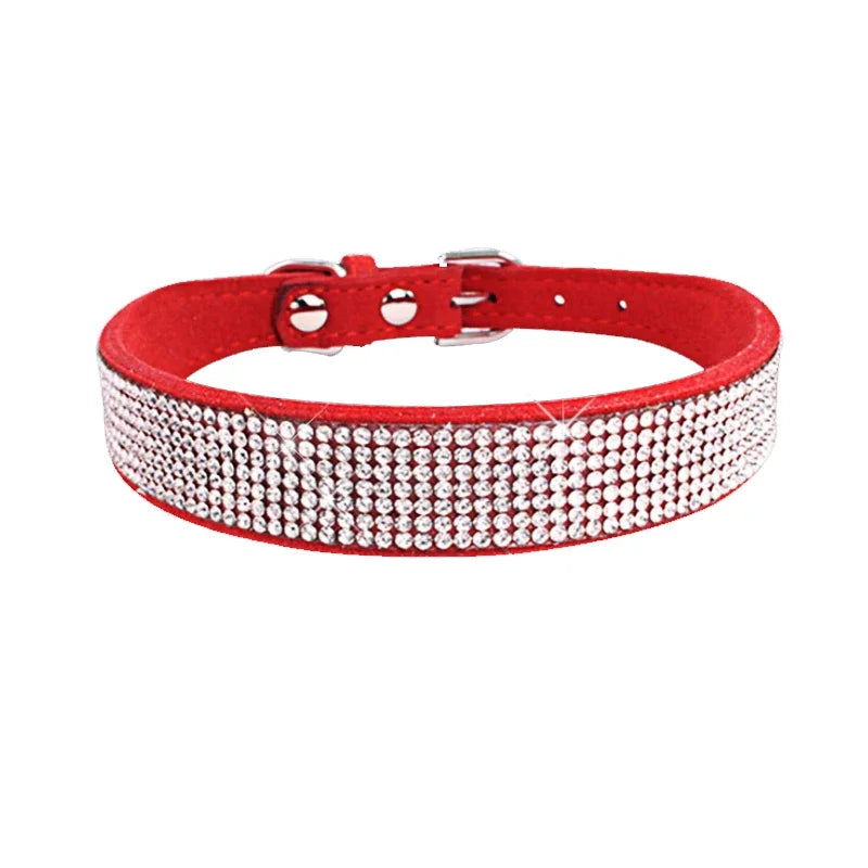 Dog Collar Crystal Glitter Rhinestone Pet Collars Zinc Alloy Buckle Collar For Small Medium Dogs Cats Chihuahua Pug Dog Collar Beauty World Shop
