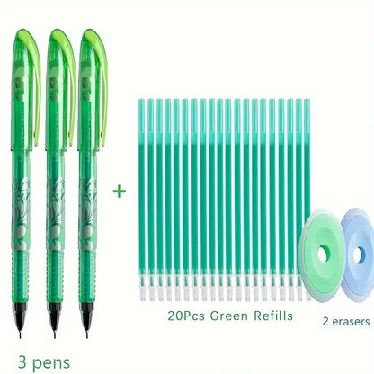 0.5mm Erasable Gel Pen Set 6 Colors Ink Writing Gel Pens Refills Rods Washable Handle for School Office Stationery Supplies Beauty World Shop