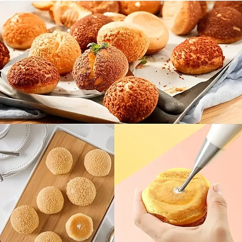 4Pcs Puff Pastry Piping Nozzle Set, Stainless Steel Decorating Tips for Cake Cupcake Cookie Cream Icing, Baking Tools for  Baker Beauty World Shop