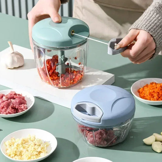 Crusher Vegetable Onion Cutter Kitchen Cooking Accessories 500/900ML Manual Meat Mincer Garlic Chopper Rotate GarlicPress Beauty World Shop