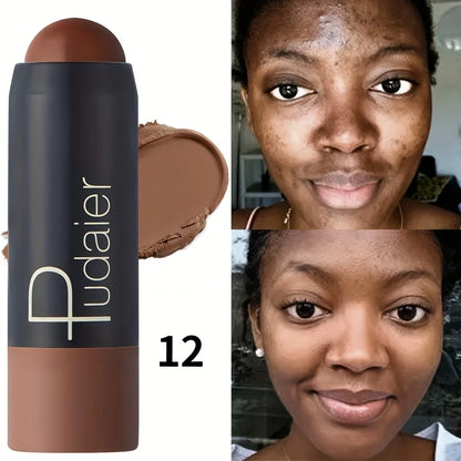 2-in-1 Foundation & Concealer Stick, Waterproof Long Wear, Full Cover, Hide Blemishes, Smooth Base Makeup Beauty World Shop
