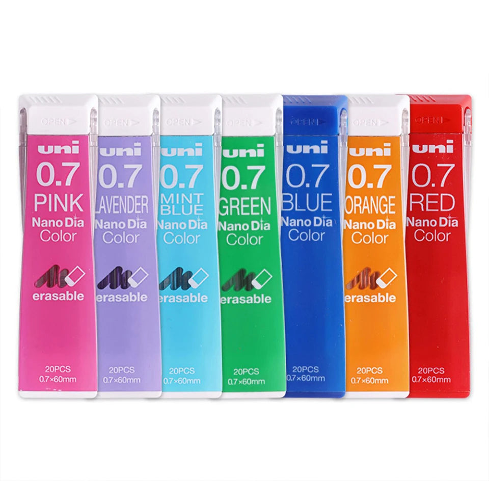 1pcs Japan UNI Color Lead 0.7mm Erasable Mechanical Pencil Refill Nano Dia 202NDC Non Breakable Cute School Art Supplies Beauty World Shop
