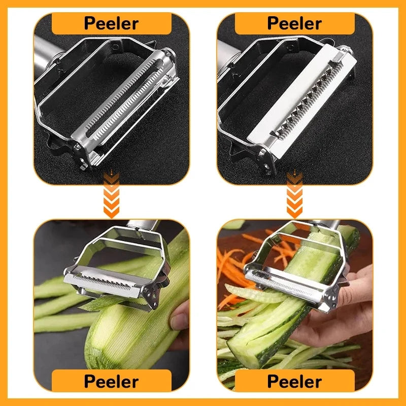 Kitchen Vegetable Peeler Stainless Steel Melon Planer Double-Head Peeler Household Multiple-Function Fruit And Vegetable Peeler Beauty World Shop