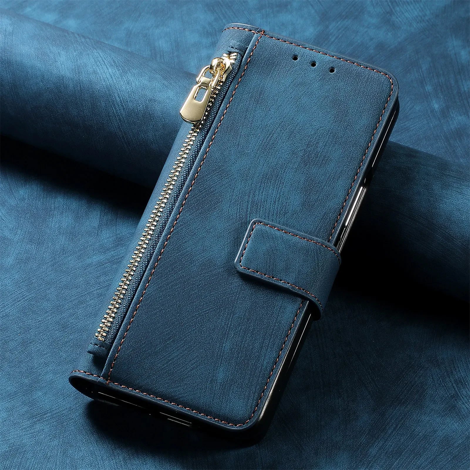 2 in 1 Magnetic Zipper Cards Solt Wallet Leather Case For Samsung Galaxy Z Fold 8 ultra 7 6 5  Wireless Charging Bag Purse Cover Beauty World Shop