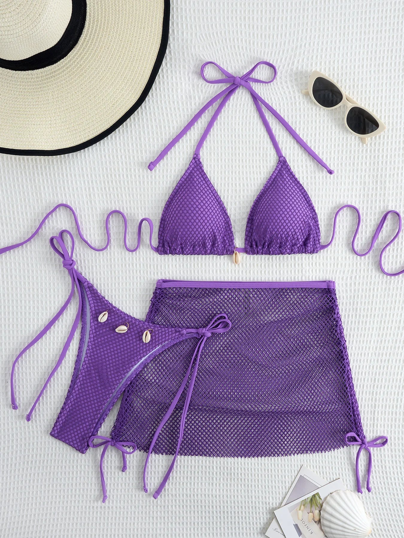 New Sexy Net Bikinis Female Swimsuits Women Three-Piece Swimwear Beach Swim Wear Bathing Suits Brazilian Bikini Set Pool Bather Beauty World Shop