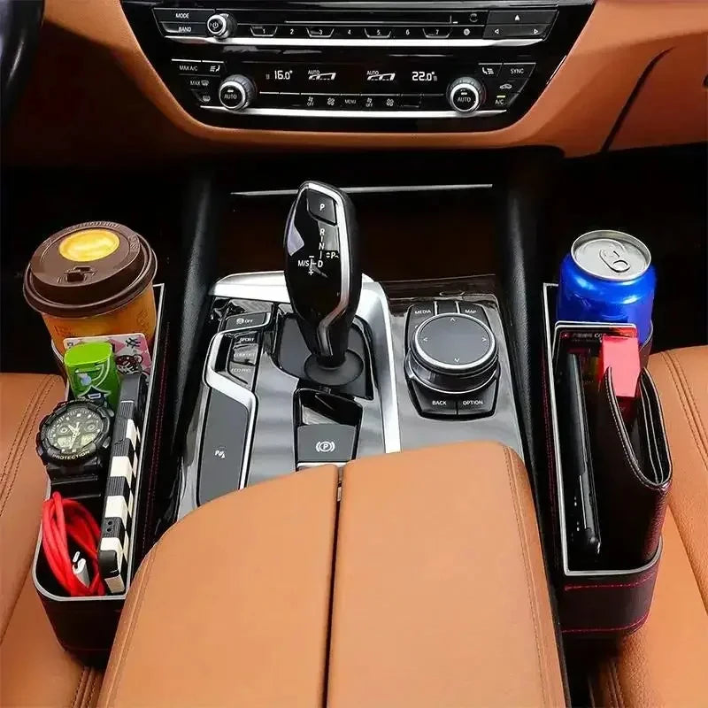 Car seat gap storage box, universal seat gap pocket organizer, fits mobile phone, keys, and cards Beauty World Shop