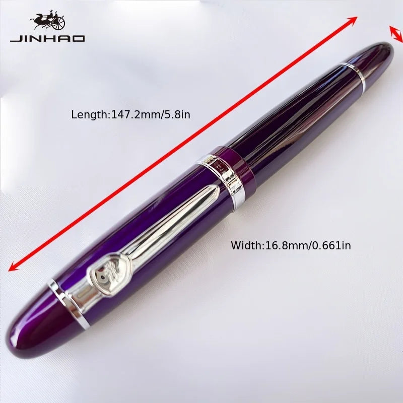 1 PCS JINHAO 159 Classic Design SIlver Trim Calligraphy Iridium Business Pen With Converter Beauty World Shop