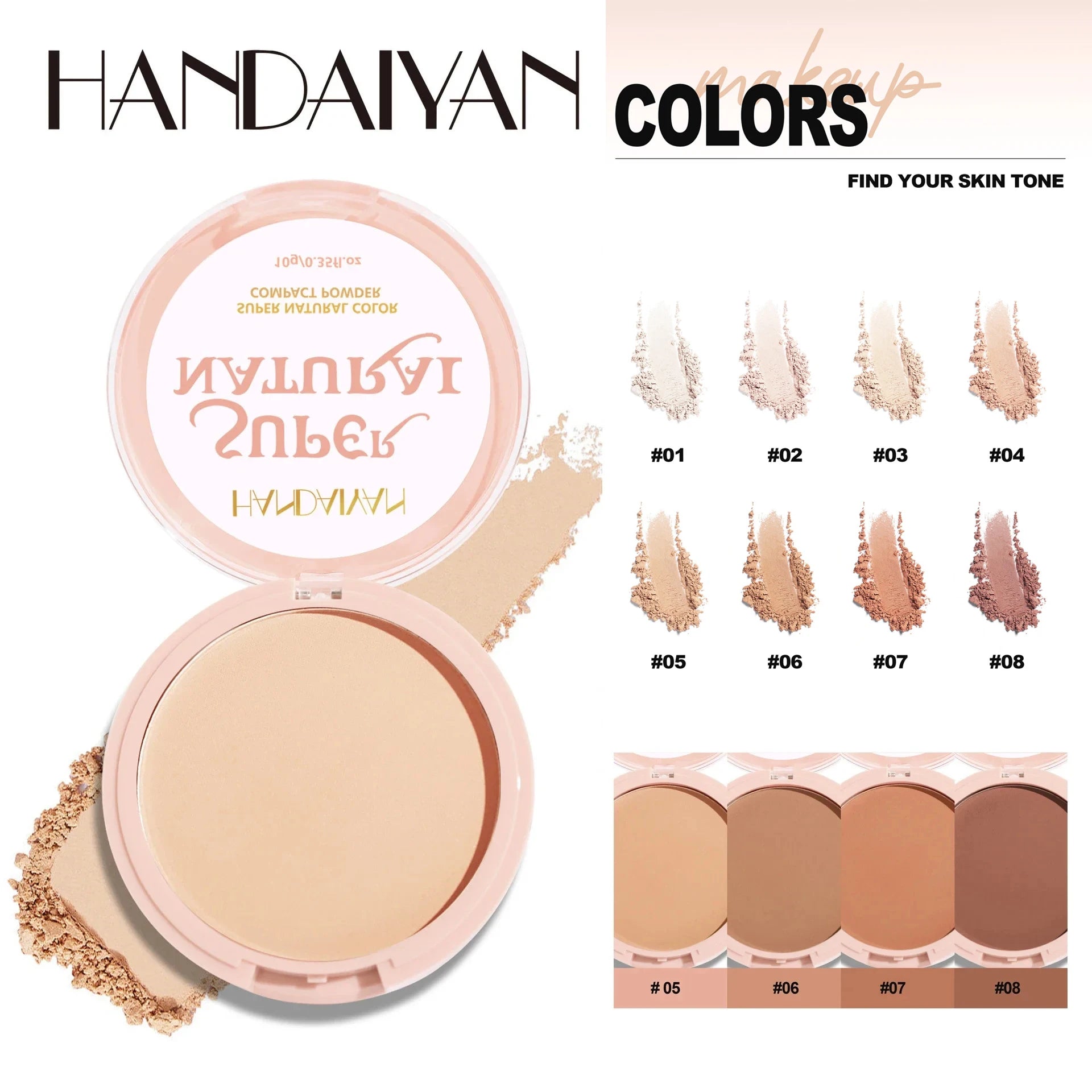8 Color Matte Face Pressed Powder 24 Hours Oil Control Natural Setting Powder Foundation Full Coverage Waterproof Lasting Makeup Beauty World Shop