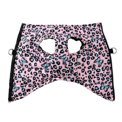 Dog Jacket Winter Warm Clothes For Small Medium Dogs Cats Leopard Print Pet Puppy Coat With D-ring Chihuahua Yorkie Pug Outfits
