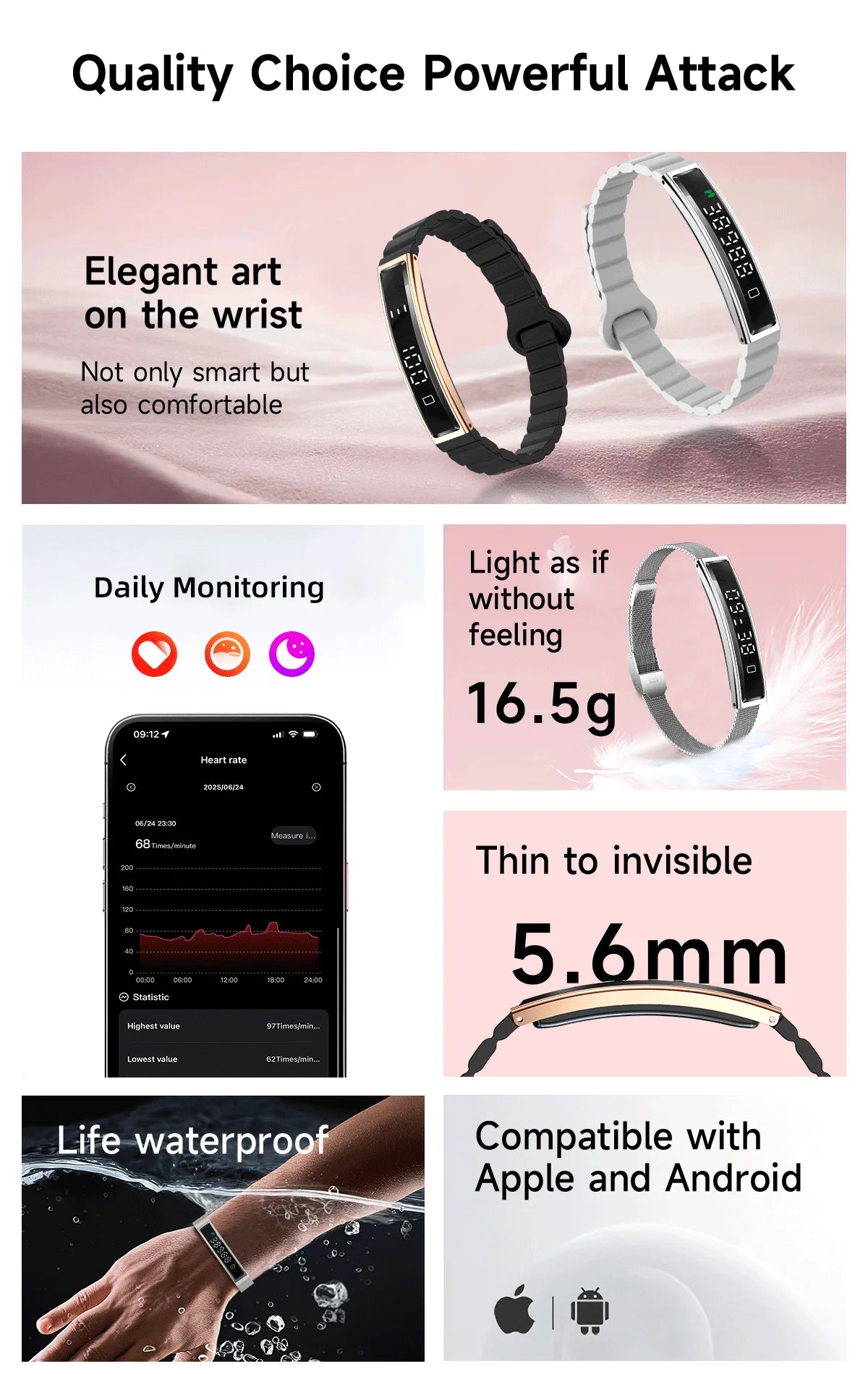 LIGE New Sport Fitness Tracker Smart Band Bracelet Heart Rate Blood Oxygen Sleep Monitor Pedometer Call Reminder Smartwatch 2025